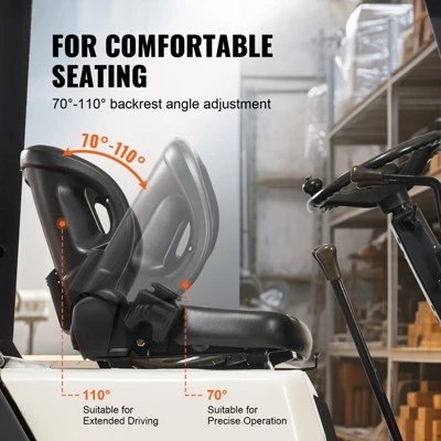 VEVOR Universal Forklift Seat,Tractor Seat With Adjustable Angle Back, Micro Switch And Seatbelt,Wrap-around Forklift Seat, Black 4 VEVOR Universal Forklift Seat,Tractor Seat With Adjustable Angle Back, Micro Switch And Seatbelt,Wrap-around Forklift Seat, Black - Image 4