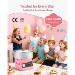 VEVOR Cotton Candy Machine Commercial, 1000W Electric Candy Floss Maker, Easy Use With 15 Inch Stainless Steel Bowl And Sugar Scoop, Pink 12 VEVOR Cotton Candy Machine Commercial, 1000W Electric Candy Floss Maker, Easy Use With 15 Inch Stainless Steel Bowl And Sugar Scoop, Pink -Aesthtic Interiors GUEST 4caacc21 837e 4d92 843b 318924fd512a