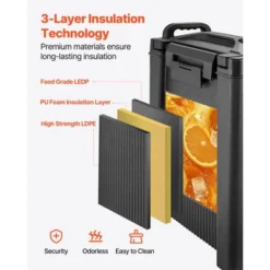 VEVOR Insulated Beverage Dispenser, 5 Gal/19L Hot And Cold Beverage Server With Spigot & Handle, Food-Grade Thermal Drink Dispenser, 2 Pack, Black -Aesthtic Interiors GUEST 4cedb349 a938 400a 8767 0e489b7fd3ba