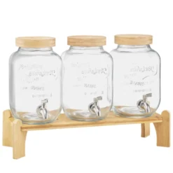 VEVOR Beverage Dispenser, 3 Pack 1 Gallon Drink Dispensers For Parties, Glass Juice Dispenser With Wood Stand, Stainless Steel Spigot,Infuser, Clear 15 VEVOR Beverage Dispenser, 3 Pack 1 Gallon Drink Dispensers For Parties, Glass Juice Dispenser With Wood Stand, Stainless Steel Spigot,Infuser, Clear -Aesthtic Interiors GUEST 4cf282c4 7f5c 43ec b3c9 b2c5b5d07ad0