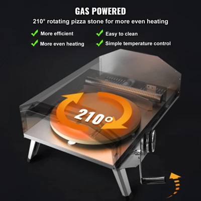 VEVOR Outdoor Pizza Oven, 13" Gas Fired Pizza Maker, Portable Outside Pizza Grill With Thickened Cordierite Pizza Stone, Waterproof Cover 3 VEVOR Outdoor Pizza Oven, 13" Gas Fired Pizza Maker, Portable Outside Pizza Grill With Thickened Cordierite Pizza Stone, Waterproof Cover - Image 3