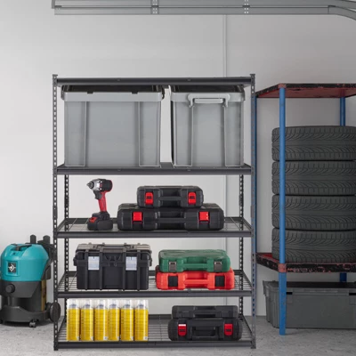 VEVOR Storage Shelving Unit, 5-Tier Adjustable, 2000 Lbs Capacity, Heavy Duty Garage Shelves Metal Organizer Wire Rack 1 VEVOR Storage Shelving Unit, 5-Tier Adjustable, 2000 Lbs Capacity, Heavy Duty Garage Shelves Metal Organizer Wire Rack