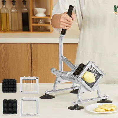 VEVOR Commercial Vegetable Slicer, 1/4"+3/8"+1/2" Fruit Slicer, Stainless Steel And Aluminum Alloy Vegetable Cutter Slicer Machine, Manual Slicer 1 VEVOR Commercial Vegetable Slicer, 1/4"+3/8"+1/2" Fruit Slicer, Stainless Steel And Aluminum Alloy Vegetable Cutter Slicer Machine, Manual Slicer