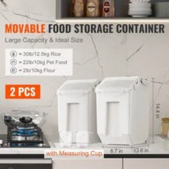 VEVOR Ingredient Storage Bin, 2 X 15L Dispenser Bin With 2 Measuring Cups, Attachable Casters And Airtight Lid, PP Material 13 VEVOR Ingredient Storage Bin, 2 X 15L Dispenser Bin With 2 Measuring Cups, Attachable Casters And Airtight Lid, PP Material -Aesthtic Interiors GUEST 4de4fb00 d2c3 4998 b04d f571a57233aa