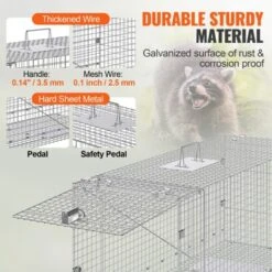 VEVOR Live Animal Cage Trap, 42" X 16" X 18" Humane Cat Trap Galvanized Iron, Folding Animal Trap With Handle For Stray Dogs, Armadillos, Raccoons -Aesthtic Interiors GUEST 4e5d349d f3a9 4408 87ab 4e5236bd7dd1