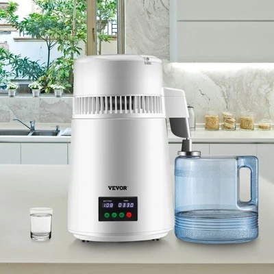 VEVOR 1.1Gal Water Distiller, 0.3Gal/H, 750W Distilled Water Maker Machine 0-99H Timing Set Temp Display, 304 Stainless Steel Countertop Distiller 1 VEVOR 1.1Gal Water Distiller, 0.3Gal/H, 750W Distilled Water Maker Machine 0-99H Timing Set Temp Display, 304 Stainless Steel Countertop Distiller
