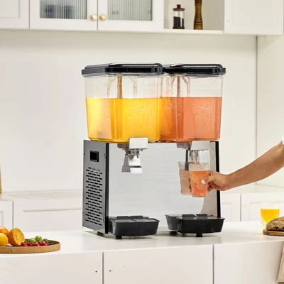 VEVOR Commercial Beverage Dispenser, 2 Tanks 18 L / 19 QT Per Tank Juice Dispenser, 370W Stainless Steel Ice Tea Drink Machine 1 VEVOR Commercial Beverage Dispenser, 2 Tanks 18 L / 19 QT Per Tank Juice Dispenser, 370W Stainless Steel Ice Tea Drink Machine