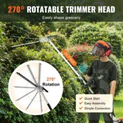 VEVOR 52CC 6-in-1 Multi-Functional Trimming Tools,Gas Hedge Trimmer, Weed Eater,String Trimmer,Brush Cutter,Edger, Pole Saw Chainsaw Pruner, Orange -Aesthtic Interiors GUEST 4f63387e cf05 4598 917b 8b09bf61ba45