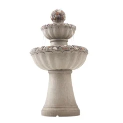 VEVOR Outdoor Water Fountain, 36.5 In Height Fountain And Waterfall, 2-Tier Floor Standing Rock Base Style Fiberglass And Resin Fountains, Gray -Aesthtic Interiors GUEST 4f91ceea be8a 47f1 b8ac 789f3ce819c7