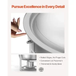 VEVOR Chafing Dish Buffet Set, 5 Qt 4 Pack, Stainless Steel Chafer With 4 Full Size Pans, Round Catering Warmer Server With Lid Water Pan, Silver -Aesthtic Interiors GUEST 4f984629 9ece 4271 875a e58ceb7adf3c 1