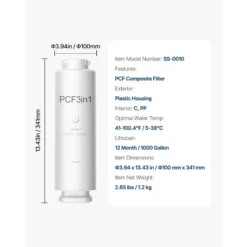 VEVOR PCF Replace Filter, 6-layer PCF Composite Water Filter Replacement, PCF Composite Filter, Reduces Chlorine & Odor, White -Aesthtic Interiors GUEST 50100c89 f791 48df 97c4 ca0970665c49
