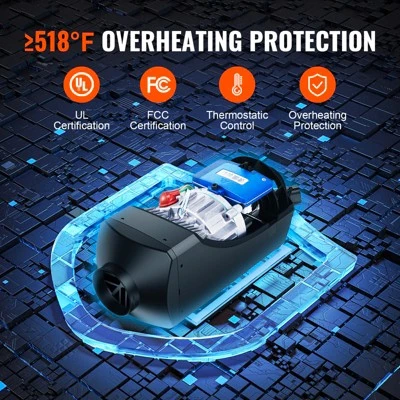 VEVOR Diesel Air Heater 12V 2KW LCD Display Remote Control For Car Bus RV, Orange 5 VEVOR Diesel Air Heater 12V 2KW LCD Display Remote Control For Car Bus RV, Orange - Image 5
