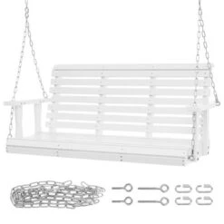 Wooden Porch Swing 4.5 Ft, Patio Bench Swing For Courtyard & Garden, Upgraded 880 Lbs Strong Load Capacity -Aesthtic Interiors GUEST 503c8d92 3506 4960 9edc 042a2cfc8595