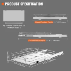VEVOR 11"W X 21"D Pull Out Cabinet Organizer, Heavy Duty Slide Out Pantry Shelves, Chrome-Plated Steel Roll Out Drawers, Sliding Drawer Storage 14 VEVOR 11"W X 21"D Pull Out Cabinet Organizer, Heavy Duty Slide Out Pantry Shelves, Chrome-Plated Steel Roll Out Drawers, Sliding Drawer Storage -Aesthtic Interiors GUEST 5165d949 2fe0 4503 bab3 1d6862a3f88d