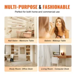 VEVOR Manicure Table, Glass Top Nail Desk, Makeup Dressing Nail Station With Storage Cabinets, Acetone-Resistant Nail Tech Table -Aesthtic Interiors GUEST 51989ffa 5bdd 44d7 b03f f4cf84d47f4f