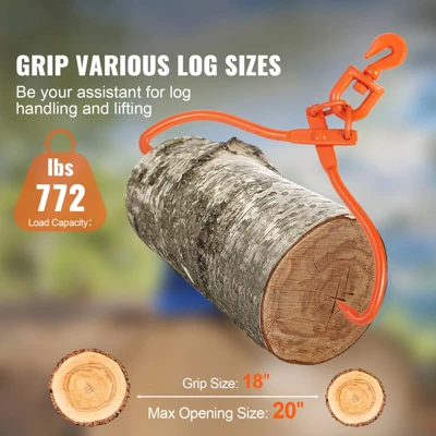 VEVOR Log Skidding Tongs, 18 Inch 2 Claw Log Lifting Tongs, Heavy Duty Rotating Steel Lumber Skidding Tongs, 772 Lbs/350 Kg Loading Capacity 2 VEVOR Log Skidding Tongs, 18 Inch 2 Claw Log Lifting Tongs, Heavy Duty Rotating Steel Lumber Skidding Tongs, 772 Lbs/350 Kg Loading Capacity - Image 2