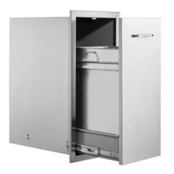 VEVOR Pull Out Trash Drawer 13.6Wx26Hx19.3D Inch Lower Sliding Rails Stainless Steel Roll Out Trash Bin Pull Out Tray, Silver(No Trash Can) -Aesthtic Interiors GUEST 51b80404 6e47 44ec 9b08 7d7fbfe72a89