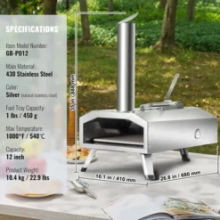 VEVOR Portable Outdoor Oven, 12-inch Pizza Oven, Pellet & Chips & Charcoal Tri-Fuel, Stainless Steel Pizza Grill 14 VEVOR Portable Outdoor Oven, 12-inch Pizza Oven, Pellet & Chips & Charcoal Tri-Fuel, Stainless Steel Pizza Grill -Aesthtic Interiors GUEST 51e34dde f732 42ce b61d 0d186b3f892c