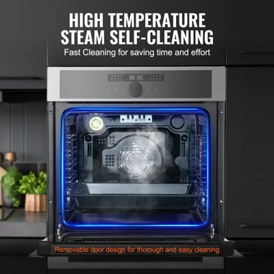VEVOR Single Wall Oven, 24" Electric Built-in Wall Oven With 16 Cooking Functions, 2.68 Cu.Ft Electric Wall Ovens With Timer, 3150W Electric Oven 5 VEVOR Single Wall Oven, 24" Electric Built-in Wall Oven With 16 Cooking Functions, 2.68 Cu.Ft Electric Wall Ovens With Timer, 3150W Electric Oven - Image 5