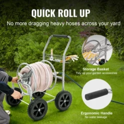 VEVOR Hose Reel Cart, Hold Up To 300 Ft Of 5/8’’ Hose, Garden Water Hose Carts Mobile Tools With 4 Wheels, Heavy Duty Powder-coated Steel -Aesthtic Interiors GUEST 523ba499 6a64 466d 8314 7c8738913841