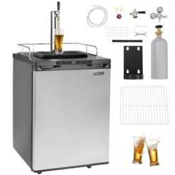 VEVOR Beer Kegerator, Single Tap Draft Beer Dispenser, Full Size Keg Refrigerator With Shelf, CO2 Tank(No Gas), Drip Tray & Rail, Silver -Aesthtic Interiors GUEST 528d678e 4ade 4116 829a 21abd5fcb12a