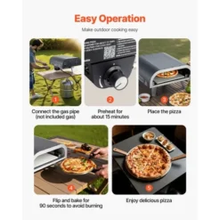 VEVOR Propane Outdoor Pizza Oven, 12 Inch Gas Pizza Maker, Portable Pizza-Cooker With Thickened Pizza-Stone, Carry Bag, Pizza-Oven, Black -Aesthtic Interiors GUEST 52d80494 b7d3 485b aff1 2ae9fe316869
