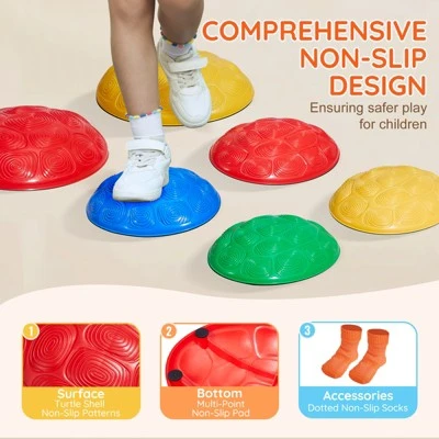 VEVOR Turtle Balance Stepping Stones, 6 PCS, Up To 220 Lbs Kids Turtle Jumping Stones Steps Stones, Toys For Children Aged 3 4 5 6 7 8+ 4 VEVOR Turtle Balance Stepping Stones, 6 PCS, Up To 220 Lbs Kids Turtle Jumping Stones Steps Stones, Toys For Children Aged 3 4 5 6 7 8+ - Image 4