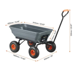 VEVOR Garden Cart, Durable Poly Dump Cart With Simple Assembly Steel Framework, Versatile Dump Cart, 600 Lbs Load Capacity, 10 Inch Wheels -Aesthtic Interiors GUEST 5347f72a 7842 49f7 ac3e dad0258ac2a1