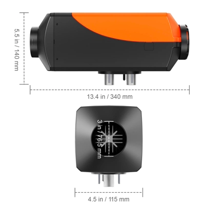 VEVOR Diesel Air Heater 12V 2KW LCD Display Remote Control For Car Bus RV, Orange 7 VEVOR Diesel Air Heater 12V 2KW LCD Display Remote Control For Car Bus RV, Orange - Image 7