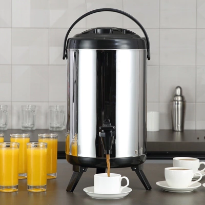 VEVOR Stainless Steel Insulated Beverage Dispenser, 2.4 Gallon 9.2 Liter, Thermal Hot And Cold Drink Server Dispenser With Spigot Handle, Food-grade 1 VEVOR Stainless Steel Insulated Beverage Dispenser, 2.4 Gallon 9.2 Liter, Thermal Hot And Cold Drink Server Dispenser With Spigot Handle, Food-grade