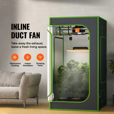 VEVOR Inline Duct Fan, 8-Inch 807 CFM With Temperature Humidity Controller, Quiet EC-motor Ventilation Exhaust Fan For Cooling Booster, Black 2 VEVOR Inline Duct Fan, 8-Inch 807 CFM With Temperature Humidity Controller, Quiet EC-motor Ventilation Exhaust Fan For Cooling Booster, Black - Image 2