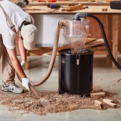 VEVOR Cyclone Dust Separator With Metal Tank, 4" Retrofit Cyclone Separator For Dust Collectors, ABS Dust Deputy With 2" Hole O.D. Connector, Black