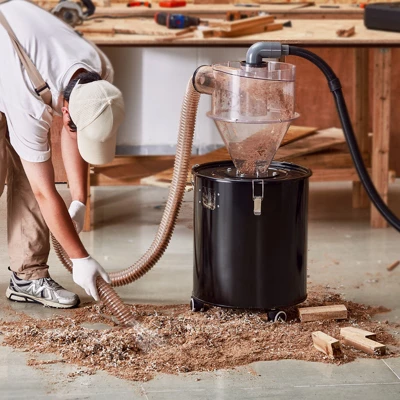 VEVOR Cyclone Dust Separator With Metal Tank, 4" Retrofit Cyclone Separator For Dust Collectors, ABS Dust Deputy With 2" Hole O.D. Connector, Black 1 VEVOR Cyclone Dust Separator With Metal Tank, 4" Retrofit Cyclone Separator For Dust Collectors, ABS Dust Deputy With 2" Hole O.D. Connector, Black