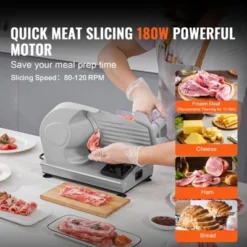 VEVOR Meat Slicer, 7.5 Inch Electric Deli Food Slicer, 180W Meat Cutter With A Premium SUS420 Blade, 0-0.6 Inch Adjustable Thickness, Slicer Machine -Aesthtic Interiors GUEST 54b6ac98 1e82 47c2 8fa9 98e0c80e36a2
