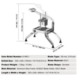 VEVOR Commercial Vegetable Slicer, 3/8" And 3/16" Tomato Slicer, Stainless Steel And Aluminum Alloy Vegetable Cutter Slicer, Manual Tomato Slicer -Aesthtic Interiors GUEST 55352df1 1702 4ba3 9df7 96c981b7c301