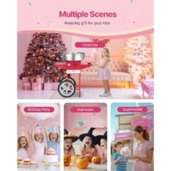 VEVOR Electric Cotton Candy Machine With Cart, 1000W Commercial Candy Floss Maker With 20.5 In Stainless Steel Bowl, Sugar Scoop, And Drawer, Red -Aesthtic Interiors GUEST 555fbcde a260 4ced be67 d7e0c4ea739f