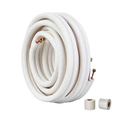 VEVOR 50FT Mini Split Line Set, 1/4" & 3/8" O.D Copper Pipes Tubing And Triple-Layer Insulation, For Mini Split Air Conditioning Refrigerant, White 8 VEVOR 50FT Mini Split Line Set, 1/4" & 3/8" O.D Copper Pipes Tubing And Triple-Layer Insulation, For Mini Split Air Conditioning Refrigerant, White - Image 8