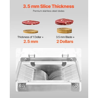 VEVOR Meat Cutter Machine, 550W Meat Slicer, 350 Lb/h Commercial Meat Cutting Machine, Stainless Steel, 3.5 Mm Thickness, Silver 5 VEVOR Meat Cutter Machine, 550W Meat Slicer, 350 Lb/h Commercial Meat Cutting Machine, Stainless Steel, 3.5 Mm Thickness, Silver - Image 5