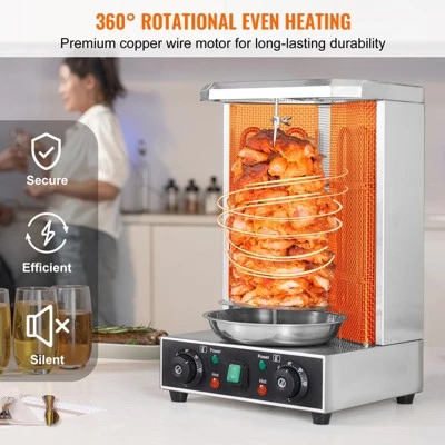 VEVOR Shawarma Grill Machine, 13lbs Capacity, Chicken Cooker Machine, 122℉-572℉ Electric Vertical Broiler Gyro Rotisserie Oven Doner Kebab Machine 5 VEVOR Shawarma Grill Machine, 13lbs Capacity, Chicken Cooker Machine, 122℉-572℉ Electric Vertical Broiler Gyro Rotisserie Oven Doner Kebab Machine - Image 5