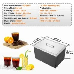 VEVOR Drop In Ice Chest, 20"L X 14"W X 12"H Stainless Steel Ice Cooler, Commercial Ice Bin With Cover, 40 Qt Outdoor Kitchen Ice Bar 14 VEVOR Drop In Ice Chest, 20"L X 14"W X 12"H Stainless Steel Ice Cooler, Commercial Ice Bin With Cover, 40 Qt Outdoor Kitchen Ice Bar -Aesthtic Interiors GUEST 564714df 839c 4241 acad cf5d0fce9c0d