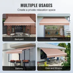VEVOR Manual Retractable Awning, 8 X 7 Ft Outdoor Patio Awning Retractable Sun Shade, Water-Resistant Polyester Patio Door Window Awning Sunshade -Aesthtic Interiors GUEST 5686551e 14ef 4435 8ace fce41147d457