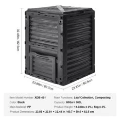 VEVOR Garden Compost Bin 80 Gal, BPA Free Composter, Large Capacity Outdoor Composting Bin With Top Lid And Bottom Door, Easy Assembling -Aesthtic Interiors GUEST 568c2d5c b92e 4b0d b992 1a669b57254d