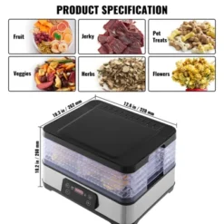 VEVOR Food Dehydrator Machine, 5-Tray Fruit Dehydrator, 300W Electric Food Dryer W/ Digital Adjustable Timer & Temperature, Black -Aesthtic Interiors GUEST 56cd05df 2d4c 4e75 8f2f 179fae1cf295