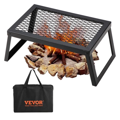 VEVOR Folding Campfire Grill, Heavy Duty Steel Mesh Grate, 18" Portable Camping Grates Over Fire Pit, Camp Fire Cooking Equipment 8 VEVOR Folding Campfire Grill, Heavy Duty Steel Mesh Grate, 18" Portable Camping Grates Over Fire Pit, Camp Fire Cooking Equipment - Image 8