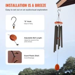 VEVOR Wind Chimes For Outside, 41 In, Deep Tone Wind Chimes With 6 Tubes, Unique Large Memorial Wind Chimes For Anniversary, Black 10 VEVOR Wind Chimes For Outside, 41 In, Deep Tone Wind Chimes With 6 Tubes, Unique Large Memorial Wind Chimes For Anniversary, Black -Aesthtic Interiors GUEST 56d2b275 fd29 4b37 b081 1327ab9fb075
