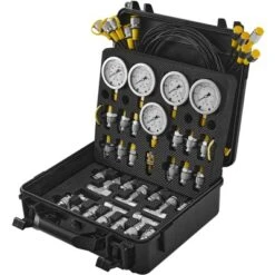 VEVOR Hydraulic Pressure Test Kit, 10/100/250/400/600bar, 5 Gauges 13 Couplings 14 Tee Connectors 5 Test Hoses, Black -Aesthtic Interiors GUEST 56f73079 624c 4888 b4f2 6f47db5abdb8