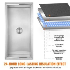 VEVOR Drop In Ice Chest, 36"L X 18"W X 14"H Stainless Steel Ice Cooler, Commercial Ice Bin With Sliding Cover, 40.9 Qt Outdoor Kitchen Ice Bar 10 VEVOR Drop In Ice Chest, 36"L X 18"W X 14"H Stainless Steel Ice Cooler, Commercial Ice Bin With Sliding Cover, 40.9 Qt Outdoor Kitchen Ice Bar -Aesthtic Interiors GUEST 56f9726c 35d4 4841 a562 d7591360dea7