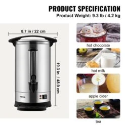 VEVOR Commercial Coffee Urn, 65 Cups Stainless Steel Large Coffee Dispenser, 1500W 110V Electric Coffee Maker Urn For Quick Brewing, Hot Water Urn -Aesthtic Interiors GUEST 57346ba7 c160 4fd6 84e2 8027dae05e25