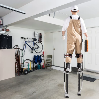 VEVOR Drywall Stilts, 24''-40'' Adjustable Aluminum Tool Stilts With Protective Knee Pads, Non-slip Work Stilts For Sheetrock Painting, Black 1 VEVOR Drywall Stilts, 24''-40'' Adjustable Aluminum Tool Stilts With Protective Knee Pads, Non-slip Work Stilts For Sheetrock Painting, Black