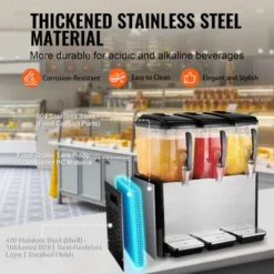 VEVOR Commercial Beverage Dispenser, 3 Tanks 12 L / 12.7 QT Per Tank Juice Dispenser, 370W Stainless Steel Ice Tea Drink Machine -Aesthtic Interiors GUEST 57791871 9940 4cc7 98d4 88de17342b3d